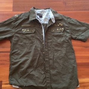 I-LINK OLIVE BUTTON DOWN SHIRT